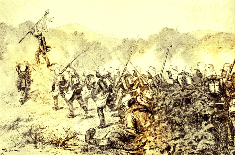 Luitenant L. de Paauw op de versterking van Boni