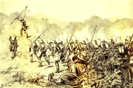 Luitenant L. de Paauw op de versterking van Boni