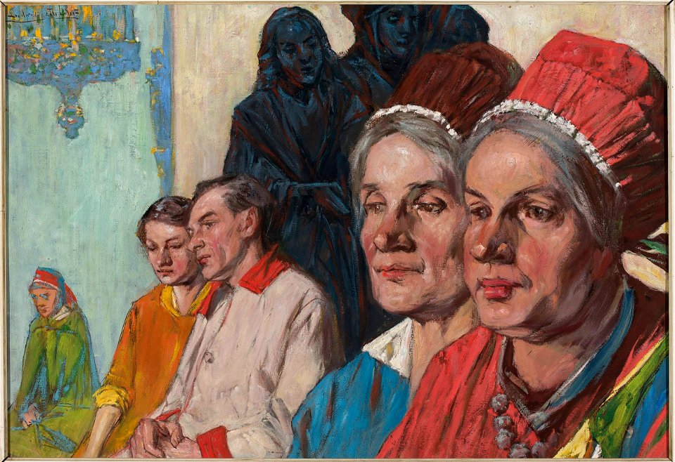 Ludwik Stasiak - Church service in Levoča - MP 1285 MNW - National Museum in Warsaw