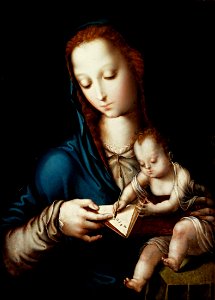 Luis de Morales - La Virgen enseñando a escribir al Niño Jesús