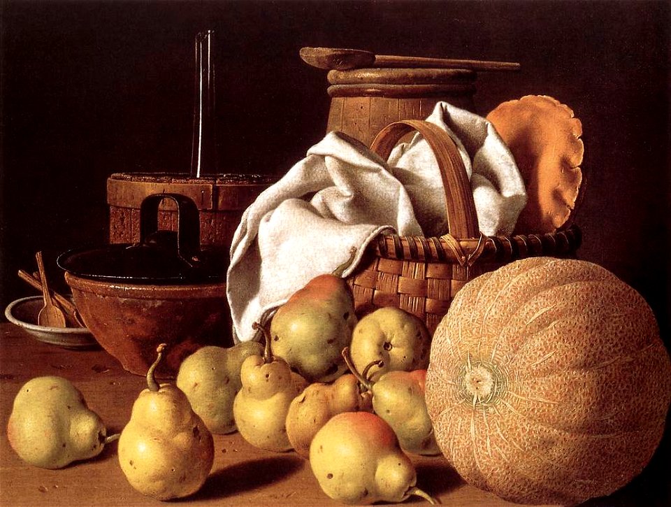 Luis Egidio Meléndez - Still-Life with Melon and Pears - WGA14762