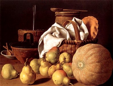 Luis Egidio Meléndez - Still-Life with Melon and Pears - WGA14762