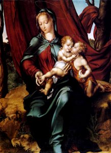Luis de Morales - Virgin and Child with the Infant St John the Baptist - WGA16196. Free illustration for personal and commercial use.