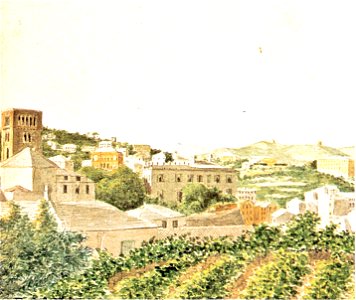 Luigi Garibbo-quartieri orientali di Genova dalle mura di Santa Chiara
