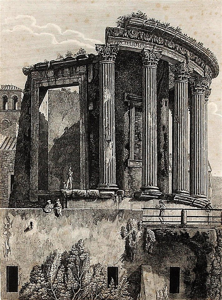 Luigi Rossini Veduta del Tempio della Sibilla in Tivoli 1824