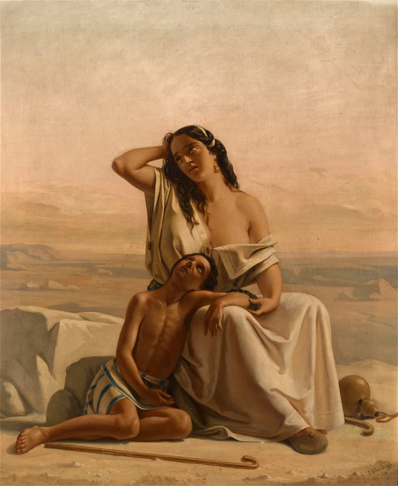 Luigi Alois Gillarduzzi Hagar und Ismael in der Wüste 1851