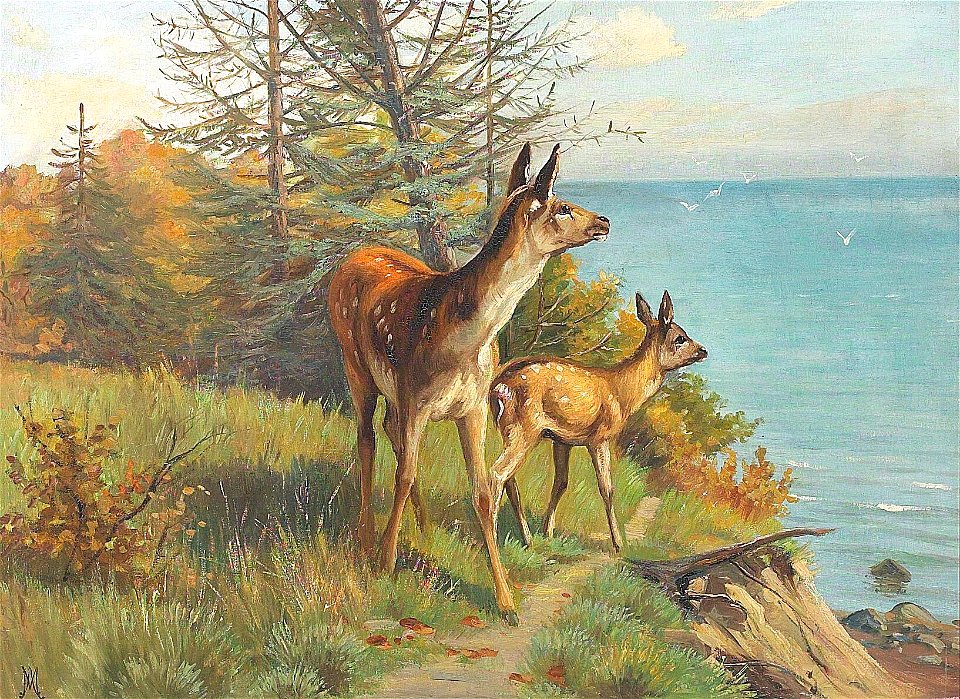 Adolf Mackeprang - Råvildt skuer ud over havet