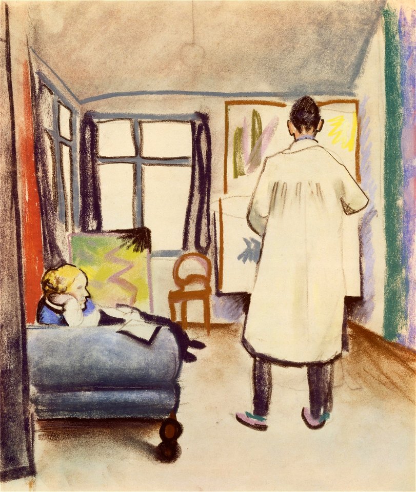 August Macke - Maria und Franz Marc im Atelier (1912)