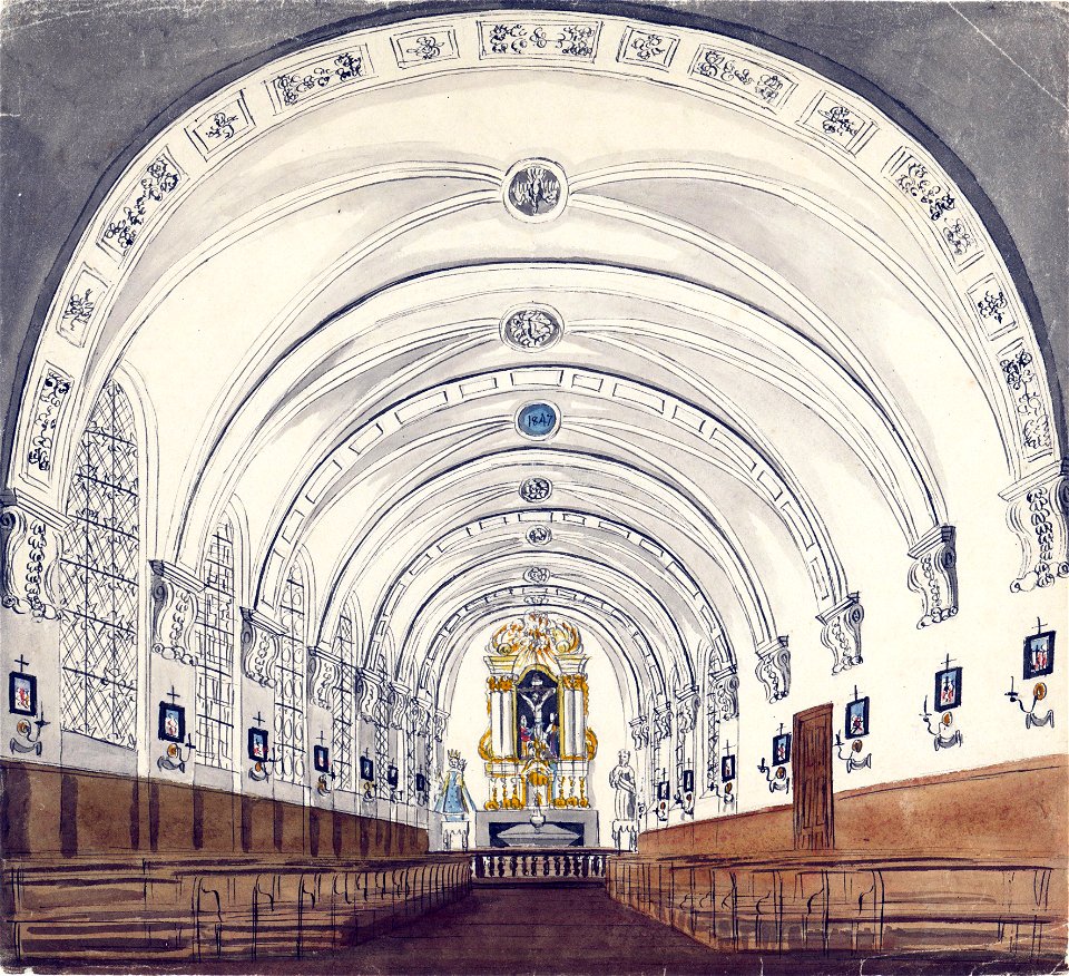 Maastricht, interieur kapel Calvariënbergklooster (Ph v Gulpen, 1849)