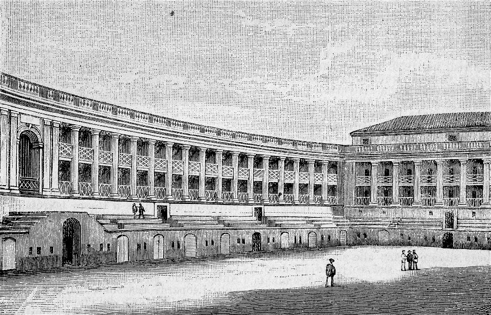 Macerata – Interno dello Sferisterio (xilografia)