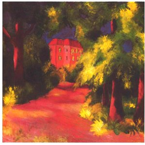 Macke - Rotes Haus im Park