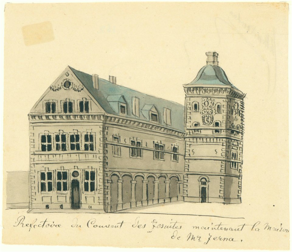 Maastricht, deel Jezuïetenklooster (Ph v Gulpen, ca 1840)