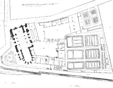 Maastricht, Antonietenklooster, plattegrond situatie 1790