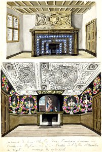 Maastricht, interieur huis Van Byland (Ph v Gulpen, ca 1850)