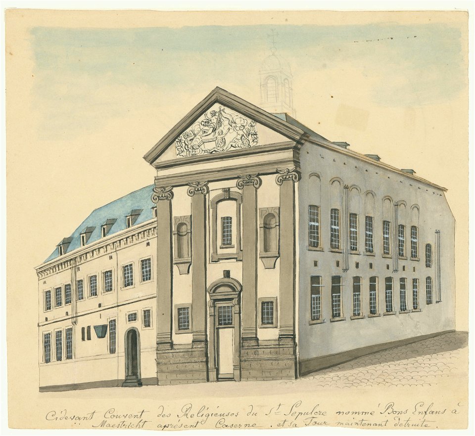 Maastricht, Bonnefantenklooster (Ph v Gulpen, ca 1840)