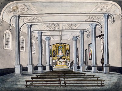 Maastricht, interieur kapel Nieuwenhofklooster (Ph v Gulpen, 1849)