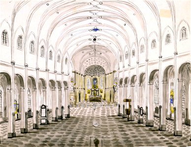 Maastricht, St-Servaaskerk, interieur (Ph v Gulpen, ca 1840)