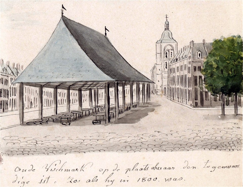 Maastricht, Vismarkt (Ph v Gulpen, ca 1840)