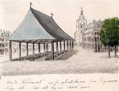 Maastricht, Vismarkt (Ph v Gulpen, ca 1840)