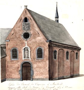 Maastricht, exterieur kapel Capucijnenklooster (Ph v Gulpen, ca 1840)