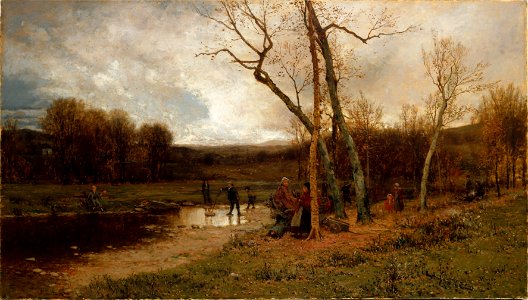 McEntee Jervis Saturday Afternoon 1875. Free illustration for personal and commercial use.