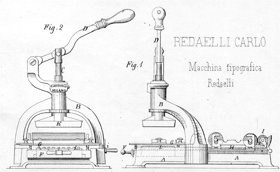 Macchina tipografica Redaelli, 1877 - san dl SAN IMG-00001340