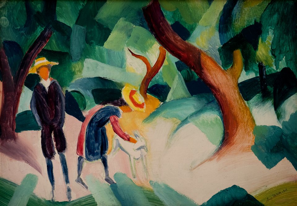 Macke-Kinder mit Ziege PA291066
