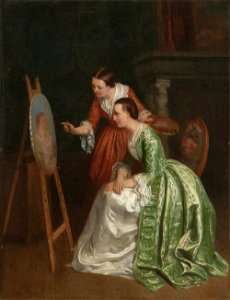 Artist with Model in Studio, attributed to William H. Machen