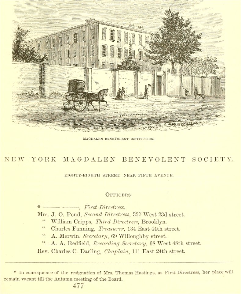 Madalen Benevolent Society, New York City, Valentine's Manual