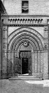 Macerata – Facciata della chiesa di Santa Maria della Porta (xilografia)