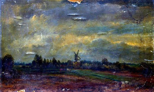 Maastricht, landschap met molen (A Schaepkens)