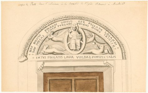 Maastricht, St-Servaaskerk, timpaan (Ph v Gulpen, ca 1840)