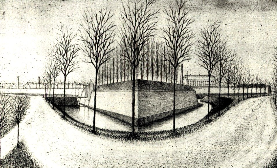 Maastricht, ravelijn Boschpoort (J Brabant, ca 1865)