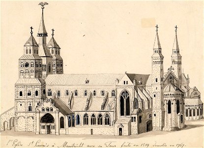 Maastricht, reconstructie Sint-Servaaskerk 1519-1767 (Ph v Gulpen). Free illustration for personal and commercial use.