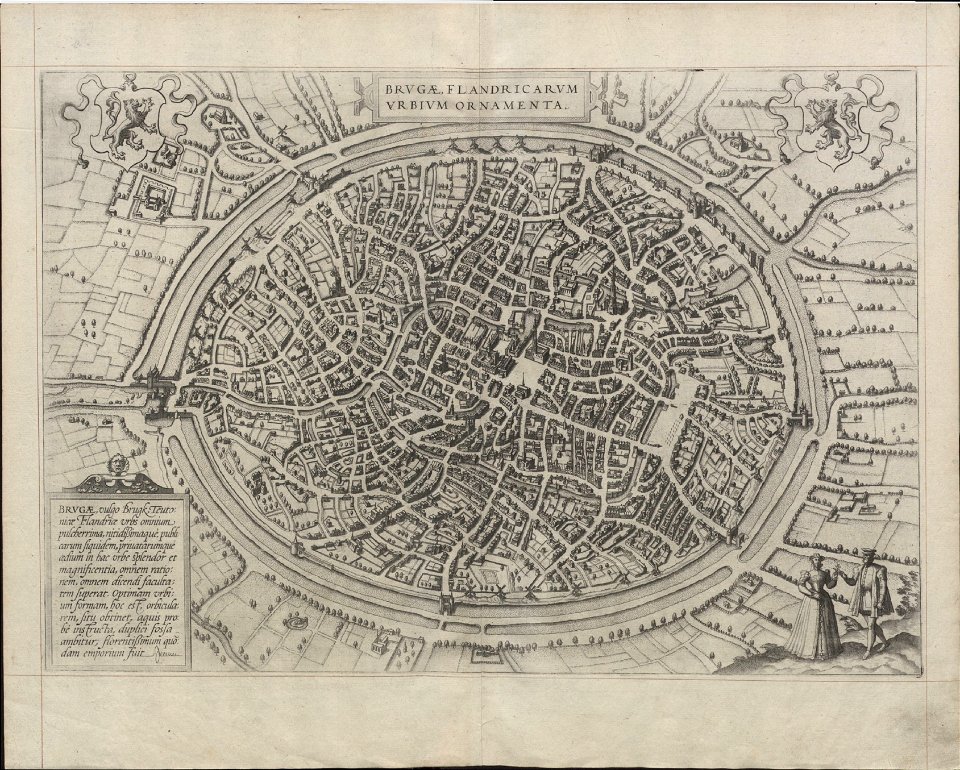 Map of Bruges by Braun and Hogenberg