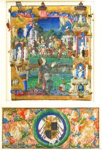 Manuscript cutting Initial 'A' with Galeazzo Maria Sforza in prayer - Wallace Collection