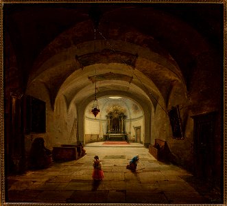 Marcin Zaleski - Interior of the subterranean chapel - MP 709 MNW - National Museum in Warsaw. Free illustration for personal and commercial use.
