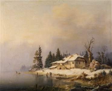 Marcus Pernhardt - Bauernhof am winterlichen See - 7877 - Kunsthistorisches Museum