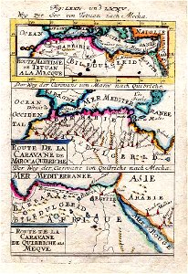 Map of caravan routes to Mecca, 1683