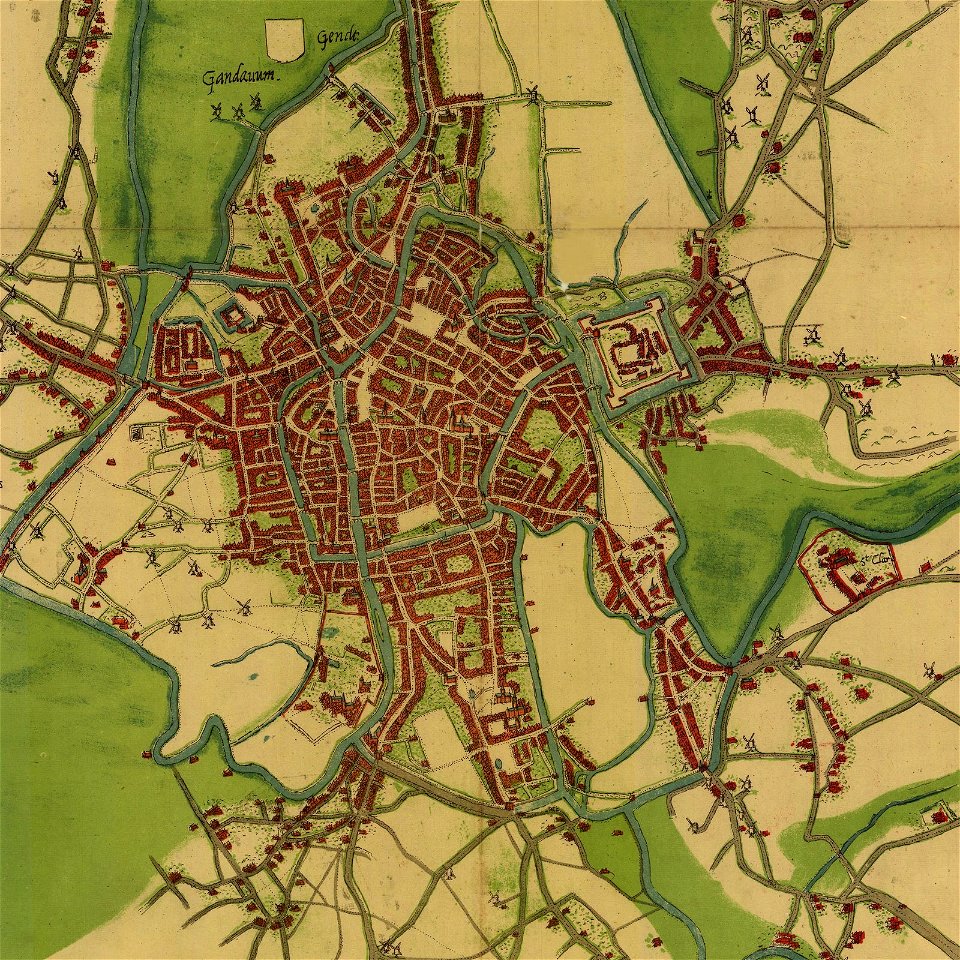Map of Ghent, Belgium, Donato Buoni di Pellezuoli