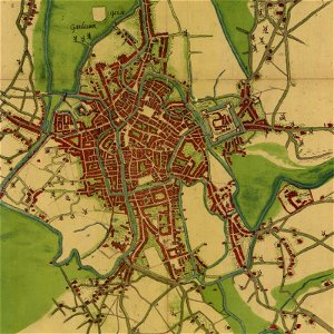 Map of Ghent, Belgium, Donato Buoni di Pellezuoli. Free illustration for personal and commercial use.