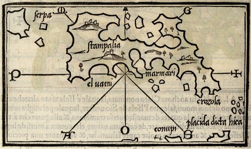 Map of Astypalaia - Bordone Benedetto - 1547