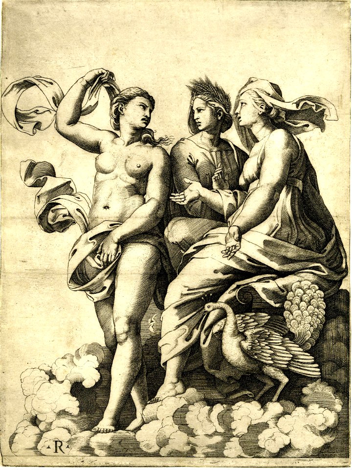 Marco da Ravenna - Psyche walking away from Juno, H,7.60