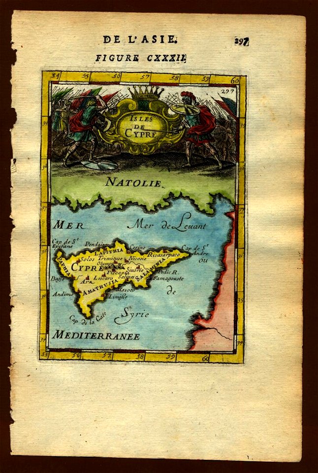 Map of Cyprus, Description de L'Universe (Alain Manesson Mallet, 1683)