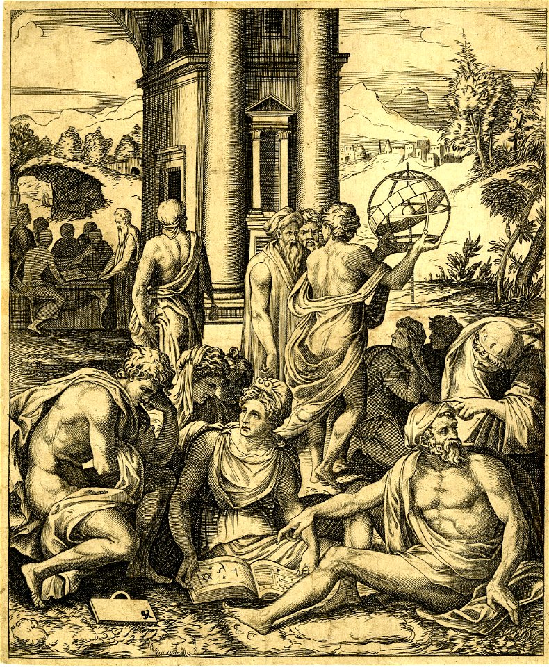 Marco da Ravenna - CircleSchool of - An assembly of male and female scholars of maths and sciences, H,7.59