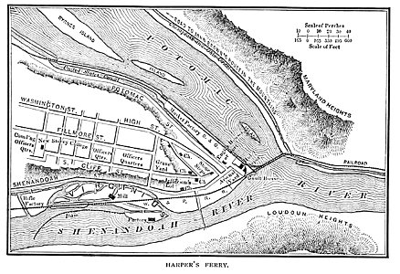 Map of Harper's Ferry. Free illustration for personal and commercial use.