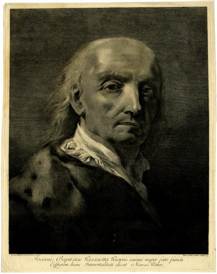 Marco Pitteri - Portrait of Piazzetta, bust, facing front; after a self-portrait, 1872,0113.9