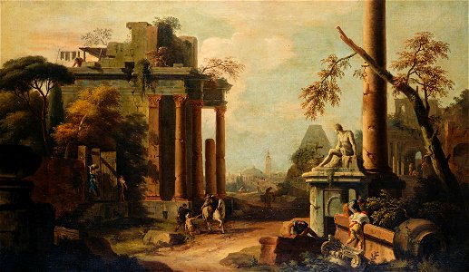 Marco Ricci (Belluno 1676-Venice 1730) - Caprice Landscape with Ruins and a Statue - RCIN 404377 - Royal Collection