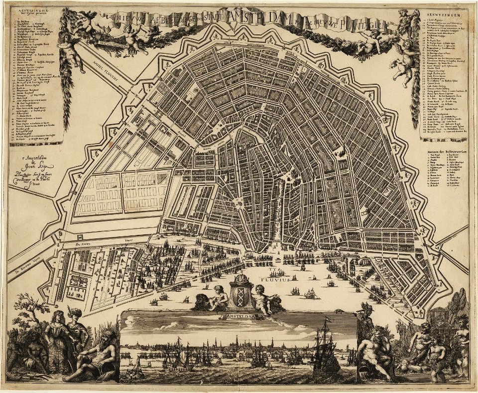 Map of Amsterdam with the New Plantage by Johannes Kip