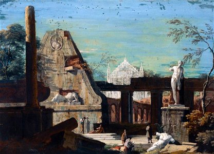 Marco Ricci (Belluno 1676-Venice 1730) - Ruin Caprice with a Gothic Church - RCIN 404304 - Royal Collection